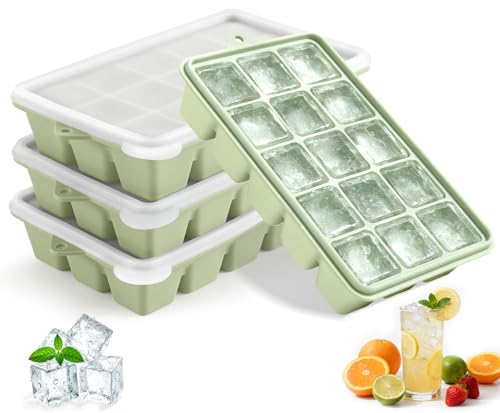 4 Pack Silicone Ice Cube Trays (Green)