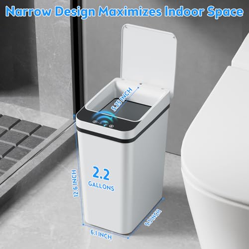 2 Pack 2.2 Gallon Automatic Touchless Garbage Can (2 Pack 2.2 Gallon White)