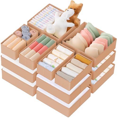 Drawer Organizer Clothes (Brown / 21PACK)