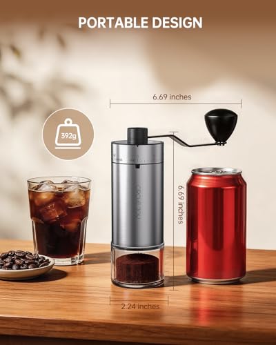 Manual Coffee Grinder with 40 External Adjustable Settings