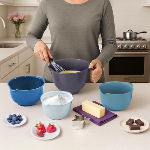 Mixing Bowls with Pour Spout (4pc Blue / 4 count)