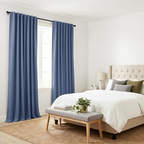Blackout 80 inch Length Curtains 2 Panels Set (Blue Haze / 42"W x 80"L (Pack of 2))