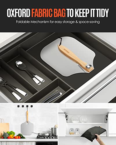 Pizza Peel Aluminum 12 inch Pizza Spatula with Rocker Cutter (Pizza Peel 12"x 14" with Rocker Cutter)