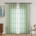 Sage Green Sheer Curtains 72 Inches Long 2 Panels Set (Sage Green / 59"W x 72"L (Pack of 2))