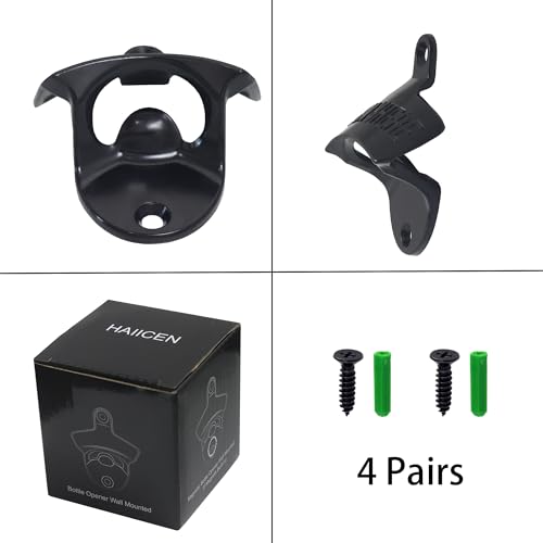 Classic Black Wall Mount Beer Bottle Opener (Black)