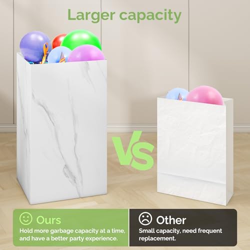 13 Gallon Disposable Trash Cans for Parties (Marble)