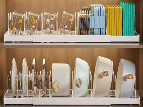 2 Pack Pots and Pans Organizer Under Cabinet (White)