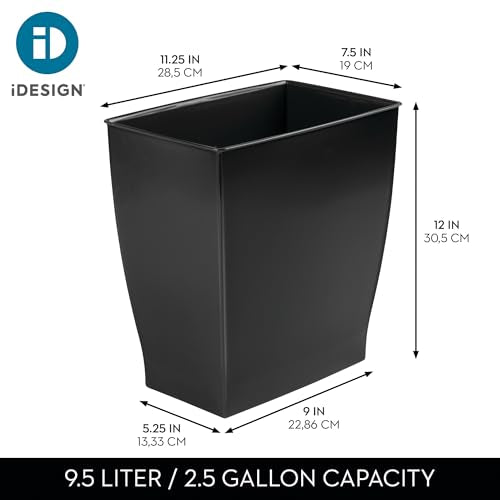 Small Plastic Bathroom Trash Can (Black / Pack of 2)