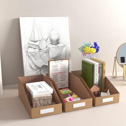 Corrugated Cardboard Storage Bins (12x6x4.5 inch / Brown)