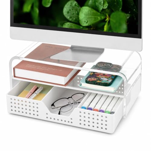 Desk Organizer and Accessories (Transparent 1-Pack / 18" x 9.1" x 5.6")