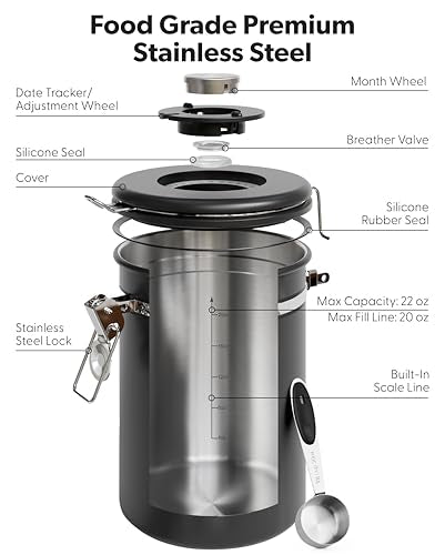 Coffee Canister with Window (Black / 22 oz)
