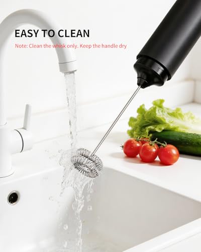 Rechargeable Milk Frother Handheld (Black)