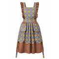 Retro Kitchen Apron for Women with Pockets (Grey)
