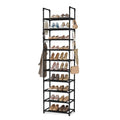 10 Tiers Tall Shoe Rack Holds 20 (Black / 17" Wide - 10 Tier)