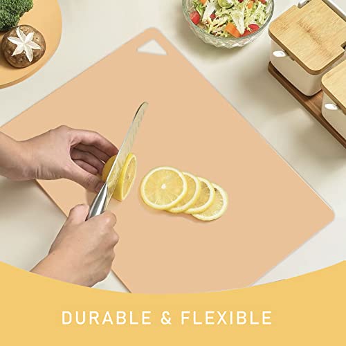 7 Pieces Plastic Flexible Cutting Boards for Kitchen (Soft Colors)