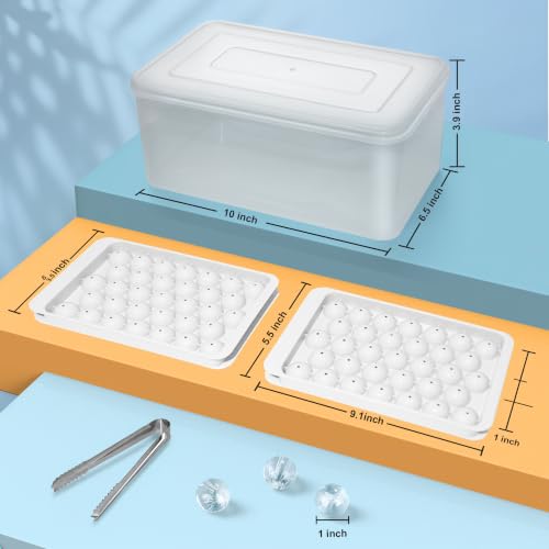 Ice Cube Tray with Lid and Bin (1"-2 pack / White)