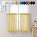 Mustard Yellow Short Sheer Curtains 24 inch Length (Yellow / 42"W x 24"L (Pack of 2))