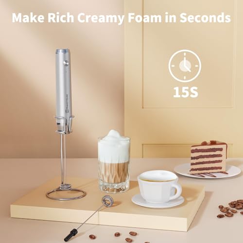 LunaFro Rechargeable Milk Frother (Sliver)
