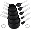 Measuring Cups and Spoons Set (Black 10 Pcs)