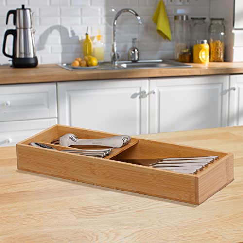 Bamboo Silverware Drawer Organizer (Small)