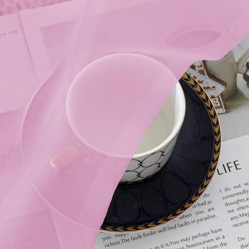 Pink Sheer Curtains 45 Inch Long 2 Panels (Pink / 42"W x 45"L (Pack of 2))