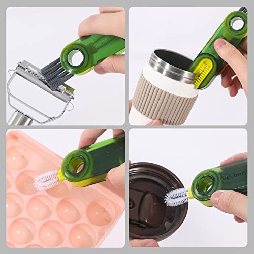 3 in 1 Cup Lid Gap Cleaning Brush Set (Blue+green+grey)