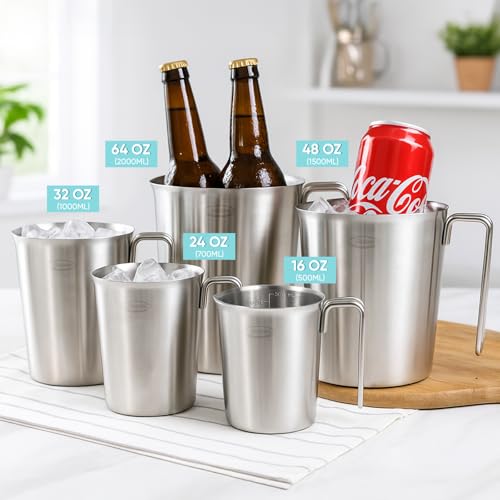 Newness 2 Pack Stainless Steel Measuring Cups Set