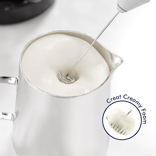 Powerful Milk Frother Handheld Foam Maker (No Stand / Green)