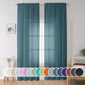 Dusty Blue Sheer Curtains 90 Inches Long 2 Panels Set for Living Room Bedroom (Dusty Blue / 42"W x 90"L (Pack of 2))