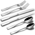 Kate 24 Piece Silverware Set with Steak Knife (Silver / 24 pieces for 4)