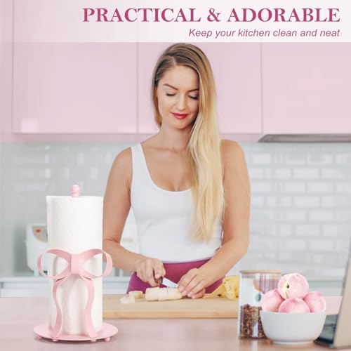 Pink Bow Paper Towel Holder Coutertop (Pink Bow)
