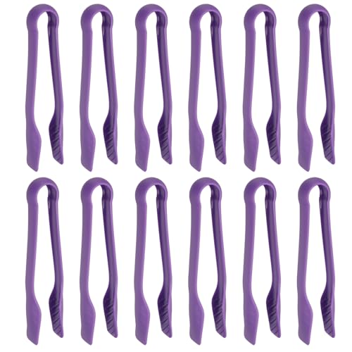 12 Pcs Toaster Tongs (8 Inch / Purple)