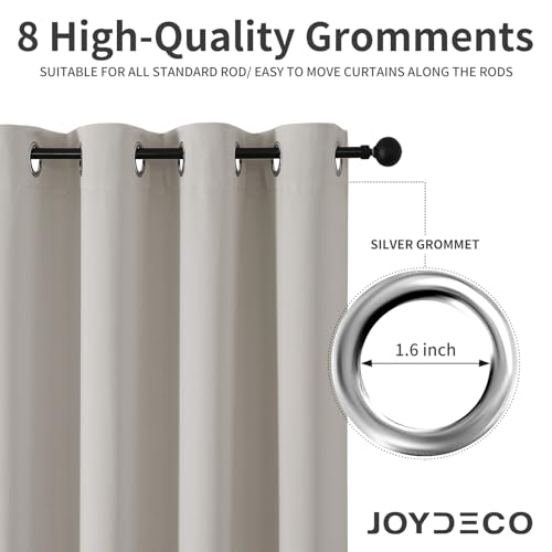 Blackout Curtains 95 Inch Length 2 Panels Set (Natural / 52"W x 95"L (Pack of 2))
