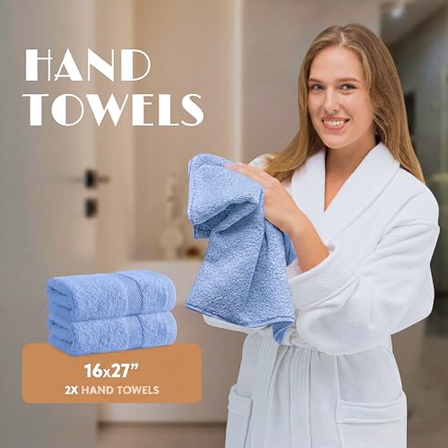 Light Blue Bath Towel Set of 6 (Light Blue / Bath Towel Set)