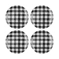 Gingham Melamine Round Dessert Plates (Gingham Black)