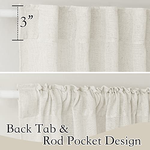 Extra Wide Sheer Curtains for Sliding Patio Door Large Window (Linen / 70"W x 108"L (Pack of 2))