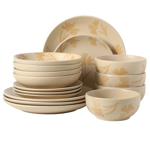 Admiral Hall Plates and Bowls Set (Service for 4 (16pcs) / Cream (Admiral Hall))