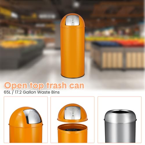 65 Liter Push Lid Trash Can