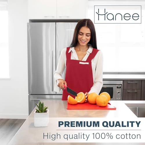 Cotton Aprons for Women and Men (Red)