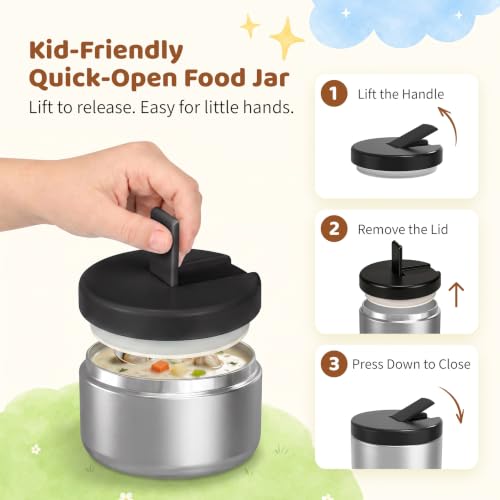 Bento Lunch Box with 8oz Soup Thermo (Gray)