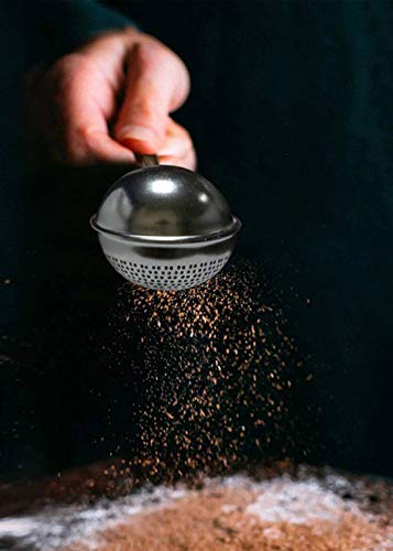 Flour Duster 304 Stainless Steel Flour Sifter for Baking (Silver)