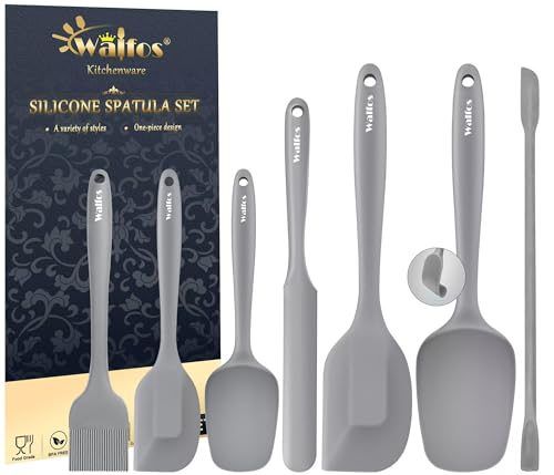 Silicone Spatula Set (Gray / 7 pieces Scraper Spatulas 600°F)