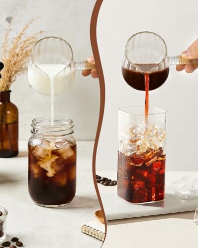 2 PCS Espresso Measuring Cup 6 Oz (Pure Transparent Color)
