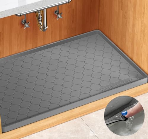 Waterproof Under Sink Mat 25" x 19" (19"W x 25"L / Dark Gray)