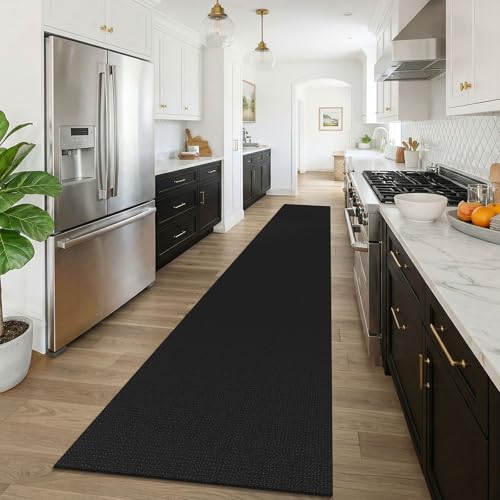 Black 2.5'x16' Runners Rugs for Hallway (Black/Dark Grey / 2'8" x 16' (Runner))