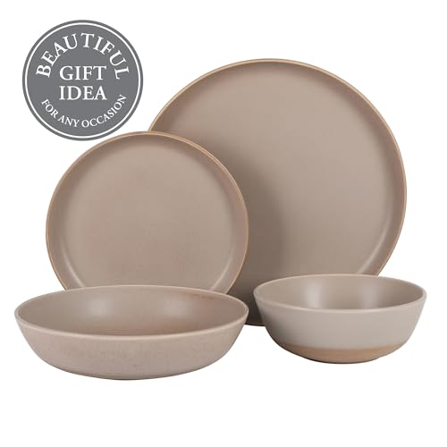 Laguna Bliss 16 Piece Stoneware Reactive Glaze (Matte Beige (Laguna Bliss) / Service for 4 (16pcs))