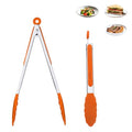 2 Pack Silicone Kitchen Tongs (Orang / 9+12inch)