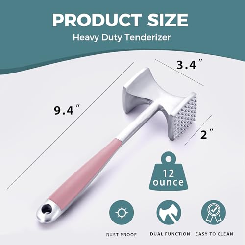 Meat Tenderizer Hammer with Comfortable (Pink)
