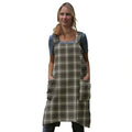 Women's Pinafore Square Apron Baking Cooking Gardening Works Cross Back Cotton (X-Large / Gingham-black)