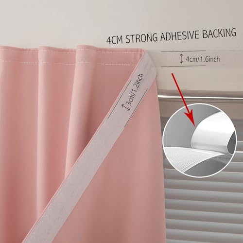 Self Adhesive Blackout Curtains (47"W x 79"L (Pack of 1) / Pink)